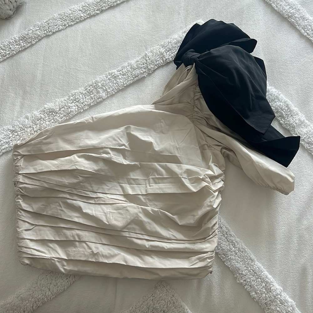 Zara one shoulder bow top